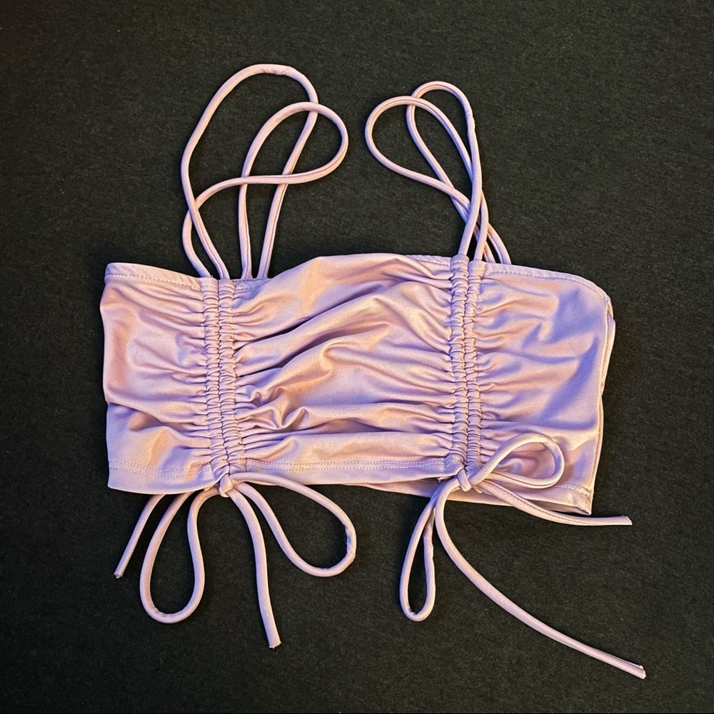 Lavender Sinch Strap Crop Top